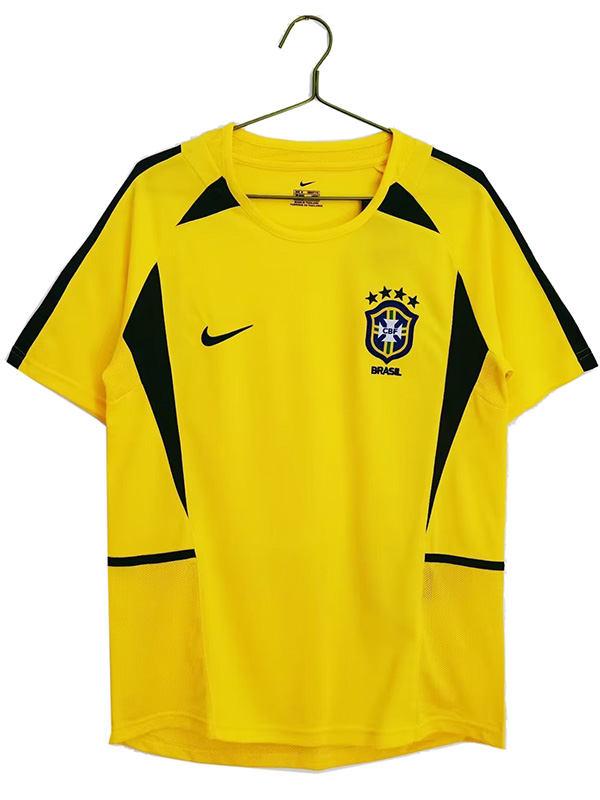 Brazil home retro soccer jersey maillot match men's 1st sportwear football shirt 2002
